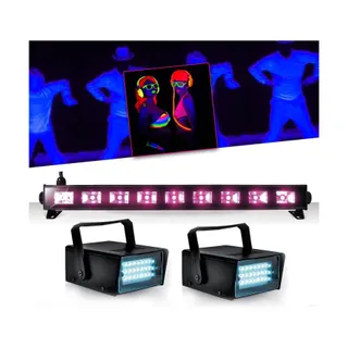 Jeu de lumières IBIZA Réglette Barre Néon Lumière noire 9x3WFL