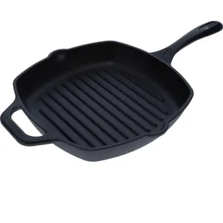 Poêle grill VICTORIA COOKWARE Griller en Fonte Naturelle, 25x25cm