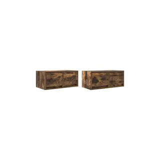 Meuble TV HELLOSHOP26 Lot de 2 meubles TV muraux en bois d'ing