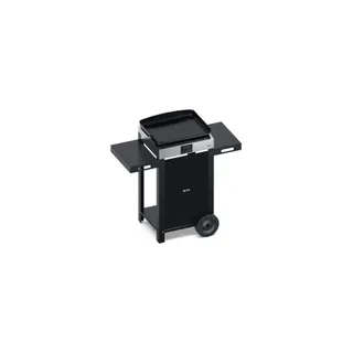 Plancha électrique ENO COMBO INITIAL 50 noir inox sur chariot, 48x38 cm