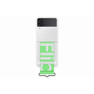 Coque SAMSUNG Z Flip 3 Silicone laniere blanc