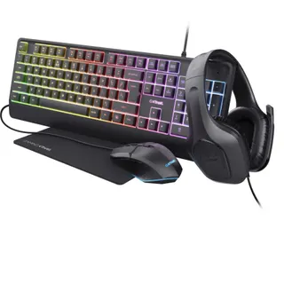 Clavier gamer sans fil TRUST Pack gaming QUADROX