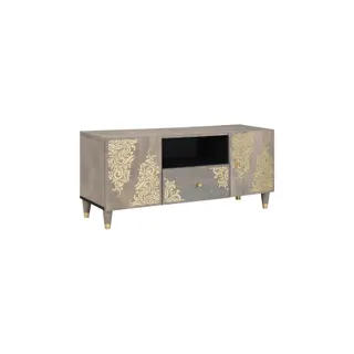 Meuble TV HELLOSHOP26 Meuble TV minimal moderne avec rangement
