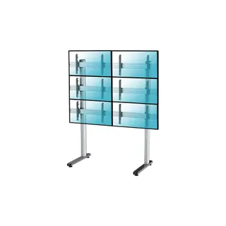 Pied TV KIMEX Support de Sol pour 6 écrans TV 45"-55"