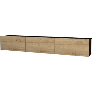 Meuble TV HELLOSHOP26 Meuble TV 180 x 31 x 29,5 cm noir effet