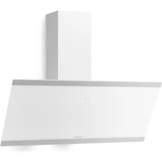 Hotte décorative murale inclinée KLARSTEIN Flashline inclinée 578m³/h 90 cm Blanc