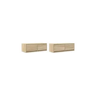 Meuble TV HELLOSHOP26 Lot de 2 meubles TV muraux modernes avec