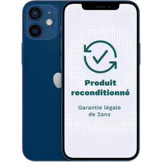 Smartphone APPLE iPhone 12 Bleu 128Go Très Bon État avec Batterie Neuve - Reconditionné