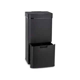 Poubelle de cuisine tri sélectif KLARSTEIN Royal Trash capteur 72L inox noir mat