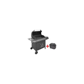 Barbecue gaz VIDAXL Acier inoxydable  Noir