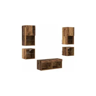 Meuble TV HELLOSHOP26 Lot de 8 meubles TV muraux modernes avec