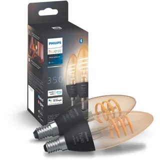 Ampoule LED connectée PHILIPS HUE WA E14 4.9W Filament x2