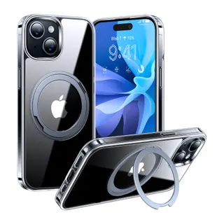 Coque intégrale TORRAS iPhone 15 Plus MagSafe + support rotatif