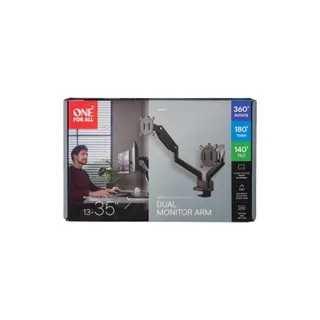 Support écran PC ONE FOR ALL Dual Arm noir 13-35 pouces Orientable et