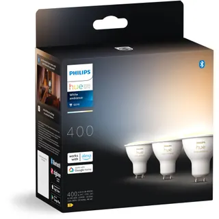 Pack PHILIPS Hue Pack de 3 ampoules 5W GU10 White