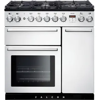 Piano de cuisson gaz FALCON NEXUS 90 BLANC CHROME SATINÉ