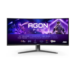 Ecran PC Gamer AOC AGON PRO 34'' QD-OLED WQHD 175 Hz