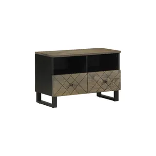 Meuble TV HELLOSHOP26 Meuble TV noir grand espace rangement de
