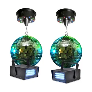 Jeu de lumières LYTOR 2 Boules à facettes 30cm + moteurs 18 LE