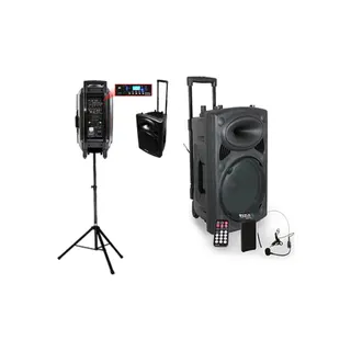 Enceinte sono IBIZA PORT15VHF-BT Système karaoké mobile 800W
