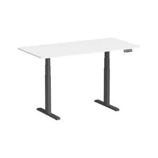 Bureau ergonomique KIMEX Plateau blanc 150x75cm Bords ronds