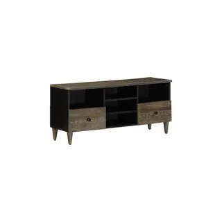 Meuble TV HELLOSHOP26 Meuble TV noir 100 x 33 x 46 cm avec gra