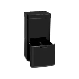 Poubelle de cuisine tri sélectif KLARSTEIN Touchless avec capteur 72L Inox Noir