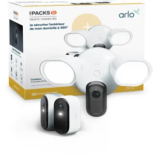 Caméra de surveillance ARLO 2 caméras Essential 3 2K + 1 floodlight