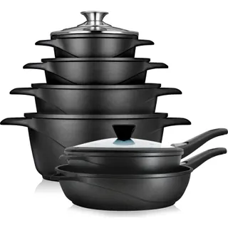 Batterie de cuisine BRIEBE Induction 4 Casseroles 2 Poêles MGK1219