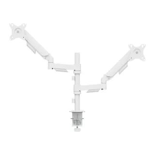 Pied TV KIMEX Support écran 2 PC 17-32" avec mât Blanc