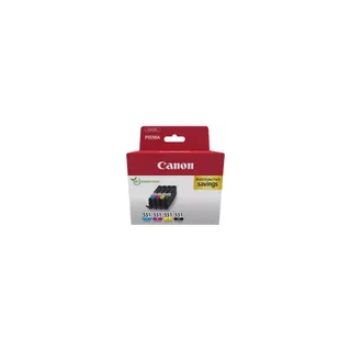 Cartouche d'encre CANON Pack Multipack 4 Originales CLI-551 Couleurs (C/M/Y/BK Photo) - 6509B009