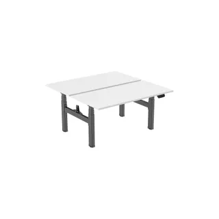 Bureau ergonomique KIMEX 150 x 75 cm Plateaux blancs / Pied noir