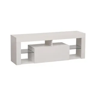 Meuble TV HAPPY GARDEN Meuble TV 140cm blanc à LED DARYL