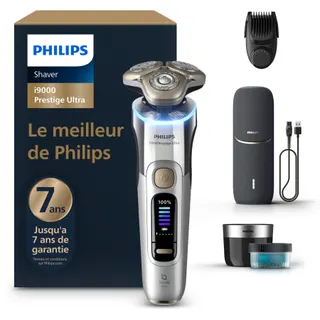 Rasoir électrique PHILIPS XP9404/46 Serie i9000 prestige ultra 100 % étanche avec Skin IQ et boitier de recharge UV
