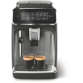 Expresso Broyeur PHILIPS EP3329/70 cafetière à grain série 3300, mousseur à lait, 5 boissons, SilentBrew, Noir mat