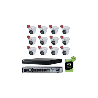 Caméra de sécurité KOMELEC Kit vidéosurveillance IP 12 caméras dôme