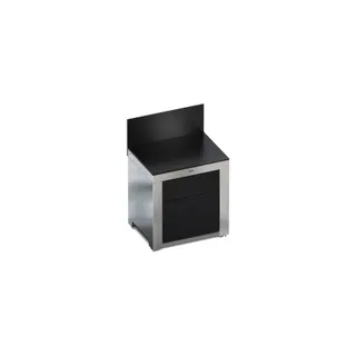 Meuble de cuisine extérieure ENO Plan de travail-Tiroirs-Noir et inox PM