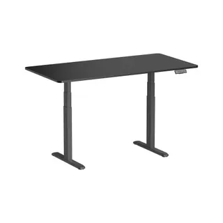 Bureau ergonomique KIMEX Plateau noir 150x75cm Bords ronds