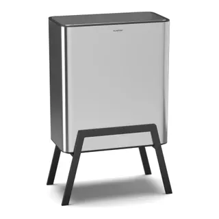 Poubelle de cuisine tri sélectif KLARSTEIN Yuma 30L filtre charbon avec pieds Inox