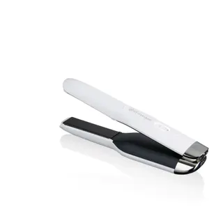 Lisseur GHD Unplugged blanc Mini Lisseur de Sac pour coiffage et retouches sur le pouce