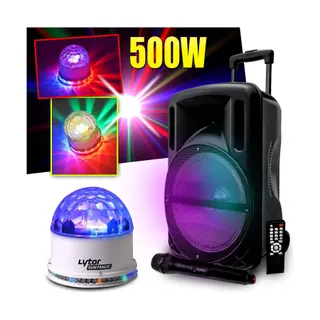 Jeu de lumières MYDEEJAY PACK FIESTA Enceinte MyDj DJOON 500W à L