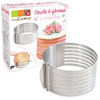 Cercle pâtisserie SCRAPCOOKING a genoise extensible inox 16 a 20 cm