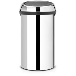 Poubelle de cuisine manuelle BRABANTIA 60 L Touch Bin Brilliant steel
