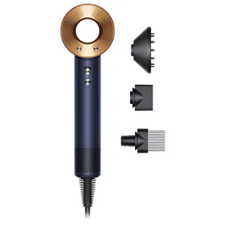Sèche cheveux DYSON Supersonic cheveux bouclés à frisés Bleu de Prusse cuivré