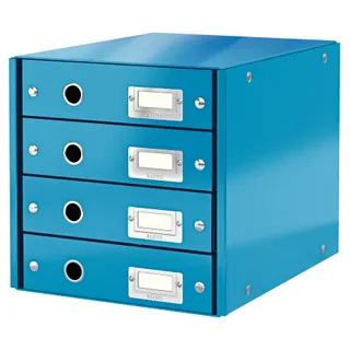 Bloc tiroir LEITZ Bloc de classement WOW 4 tiroirs Bleu