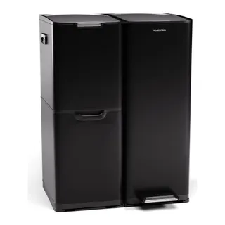 Poubelle de cuisine tri sélectif KLARSTEIN Tiyo 3en1 Seau amovible 60L 3 bacs Noir