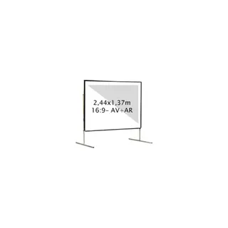 Ecran de projection KIMEX valise 2,44 x 1,37m, 16:9- Toile AV + AR
