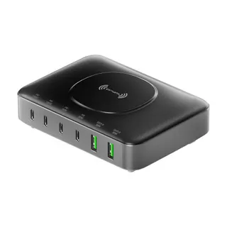 Station de chargement 4 SMARTS GaN 100W - Induction + 4x USB-C + 2x USB