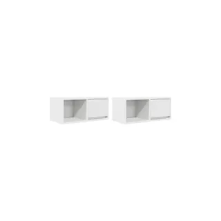 Meuble TV HELLOSHOP26 Lot de 2 meubles TV muraux design épuré