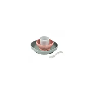 Coffret repas BEABA silicone 4 pieces eucalyptus
